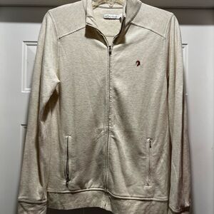 Peter Millar Cream Zip-Up Sweater